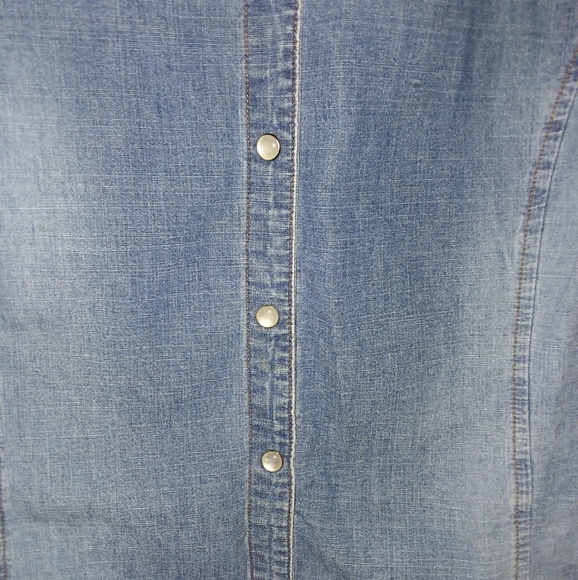 💲5/$25💲Faded Glory Blue Jean Blouse 22W/24W - Picture 3 of 8